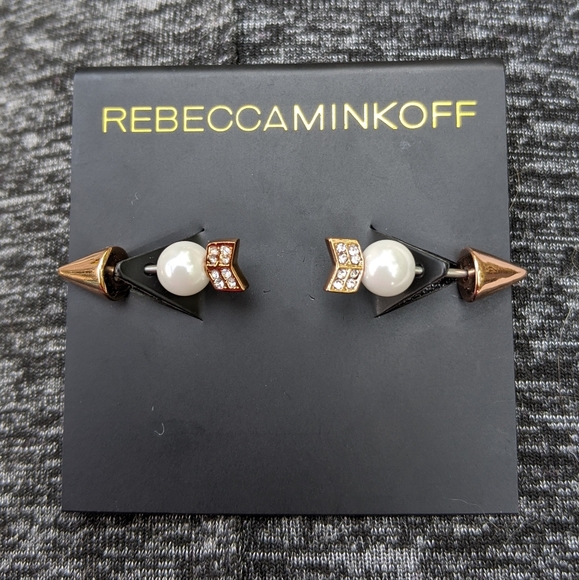 Rebecca Minkoff Jewelry - New Rebecca Minkoff rose gold arrow earrings